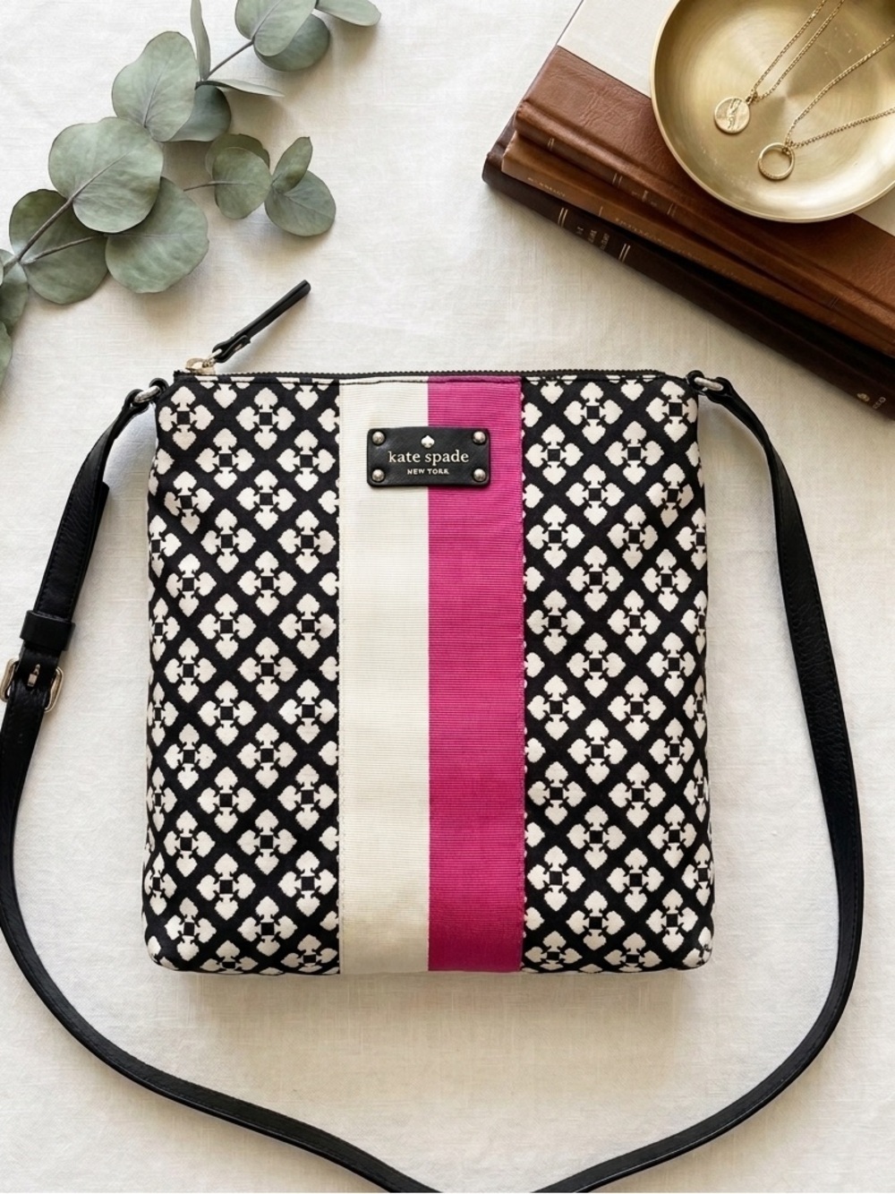 ✨ Kate Spade Newbury Lane Cammie | Spade Jacquard & Pink Stripe ✨